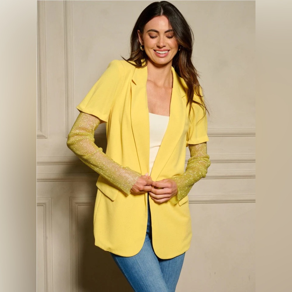 Rhinestone Sleeve Blazer